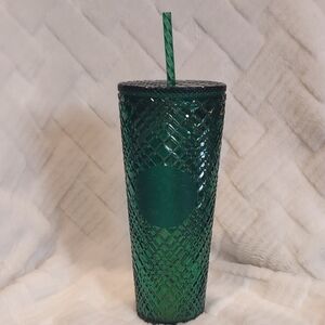 Starbucks Spring 2022 Emerald Green Jeweled 24 oz Holiday Tumbler (Cold Cup) NEW